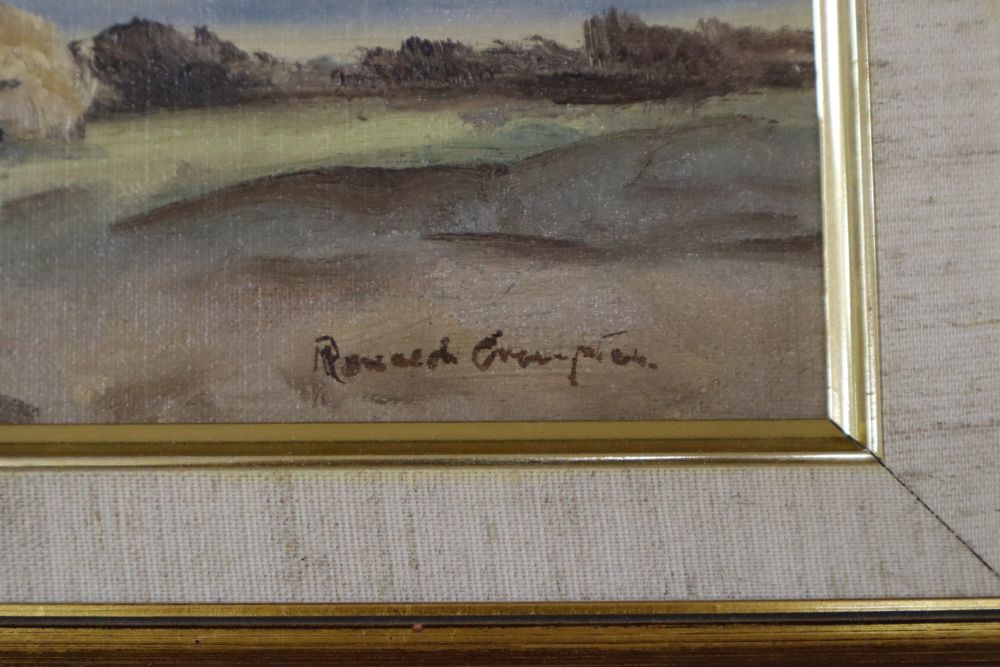 Ronald Crampton (1905-1985), oil on canvas, Norfolk landscape, signed, 21 x 31cm